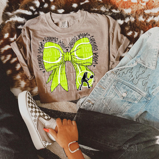 Tennis Sport Mom | Digital Design | PNG | Sublimation | Coquette | Bow | Shirt Design | Trending | Mom