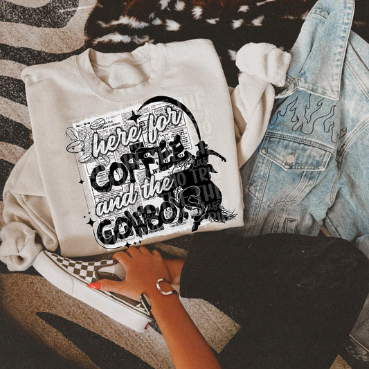 Coffee and Cowboys | Digital Design | PNG | Sublimation | Newspaper | Retro Western | Country Shirt Design | Trend Shirt | Vintage | Y2K