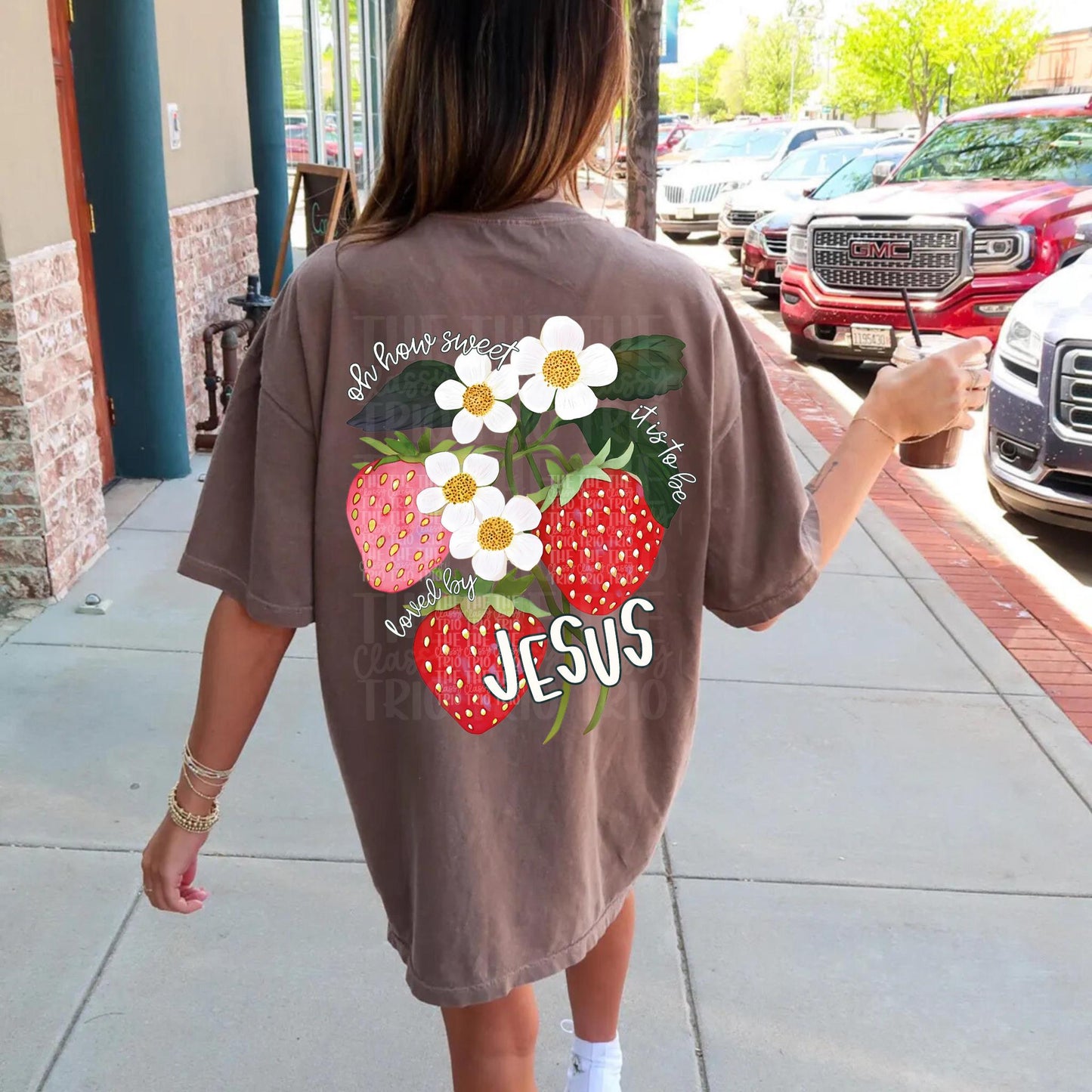 Sweet To Be Loved by Jesus Strawberry Watercolor | Digital Design | PNG | Sublimation or DTF | Kid Adult Shirt Design | Original Creator