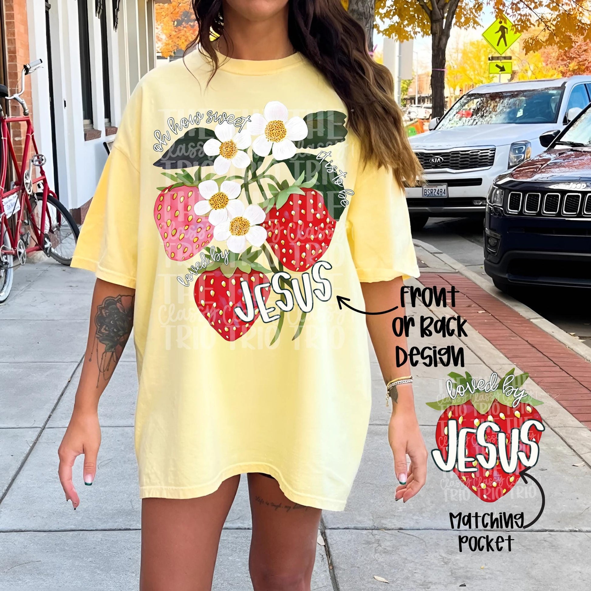 Sweet To Be Loved by Jesus Strawberry Watercolor | Digital Design | PNG | Sublimation or DTF | Kid Adult Shirt Design | Original Creator