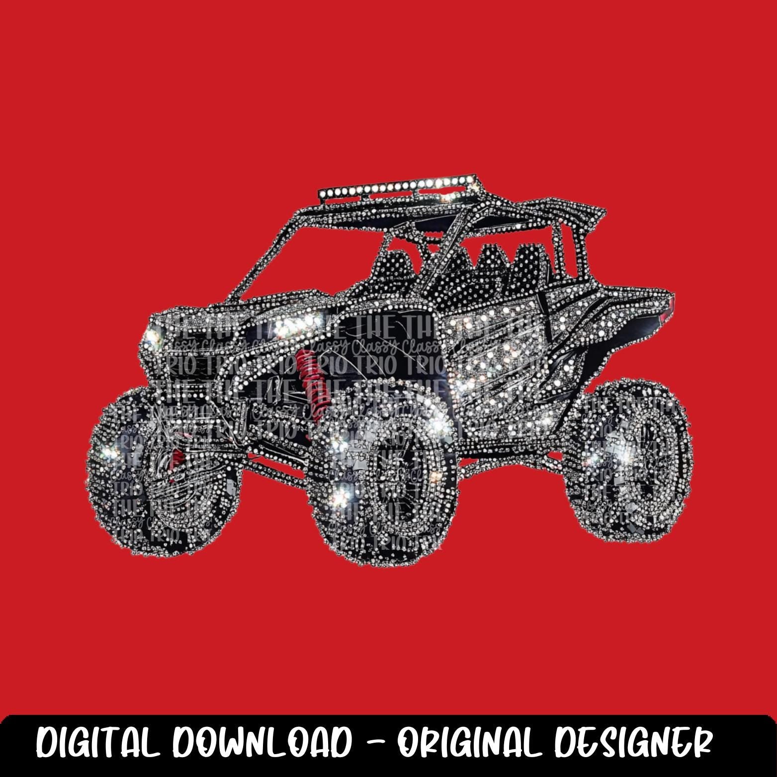 Faux Rhinestone Colorful Black Side By Side | Digital Design | PNG | Sublimation | DTF | Outdoors | SXS Shirt Design | Country | Trending