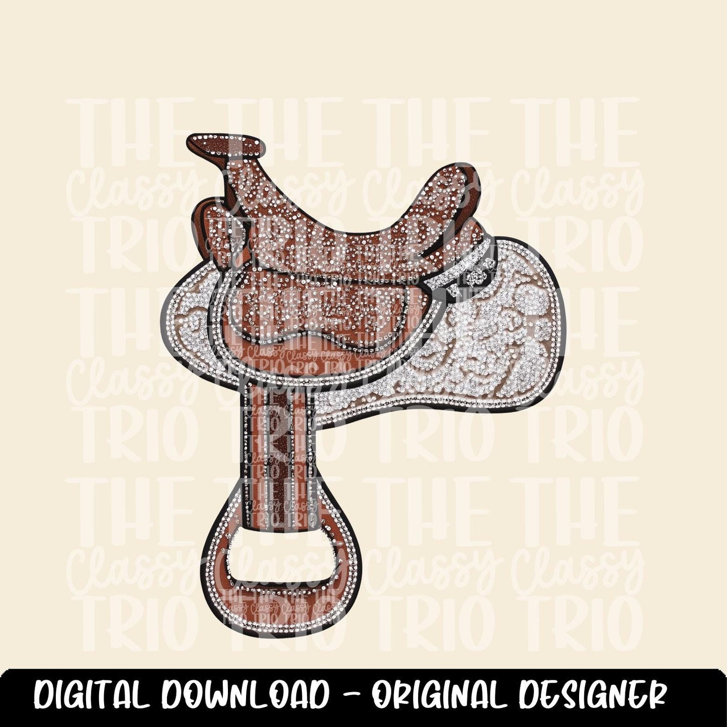 Faux Rhinestone Saddle | Digital Design | PNG | Sublimation | DTF | Horse Riding | Western Shirt Design | Country | Trending