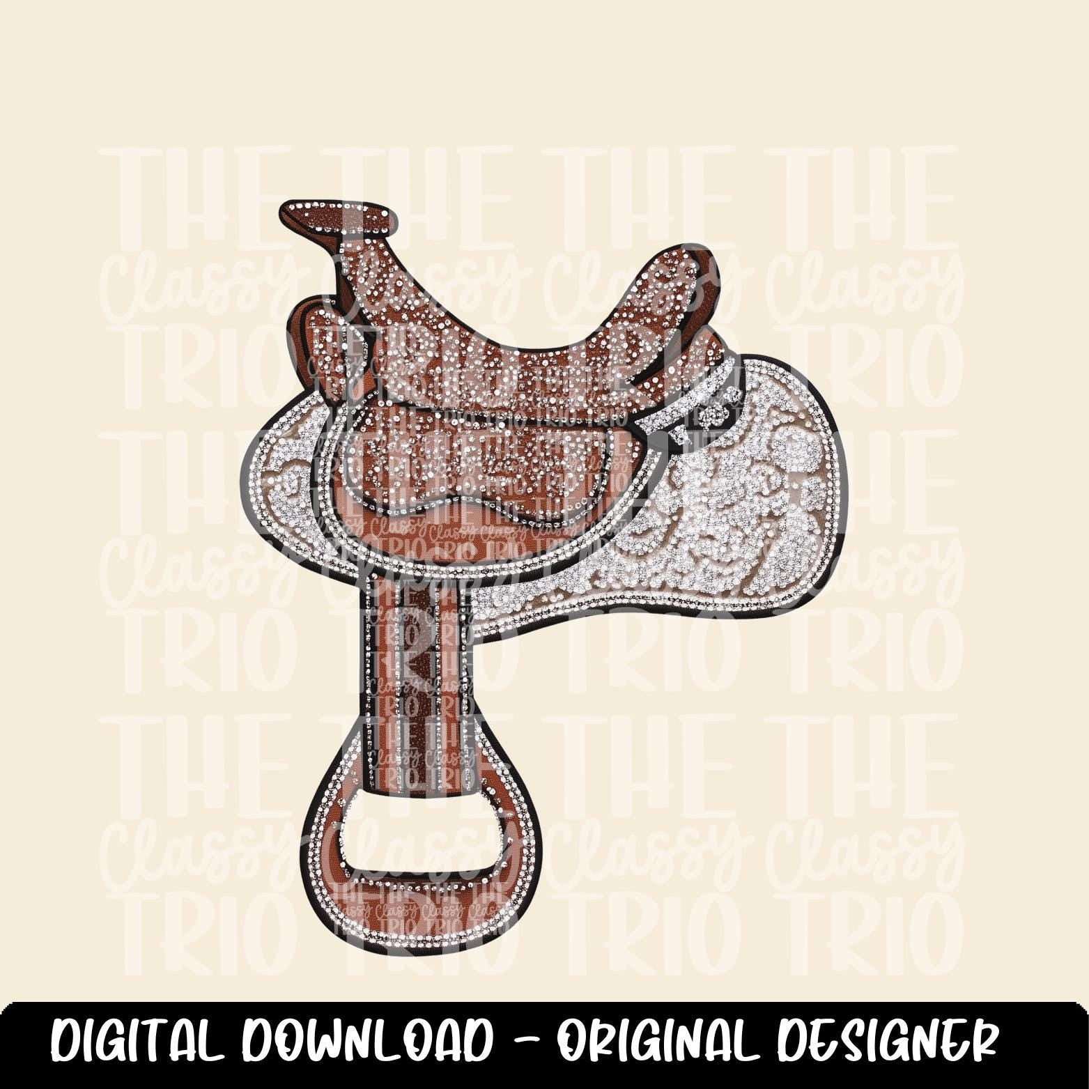 Faux Rhinestone Saddle | Digital Design | PNG | Sublimation | DTF | Horse Riding | Western Shirt Design | Country | Trending