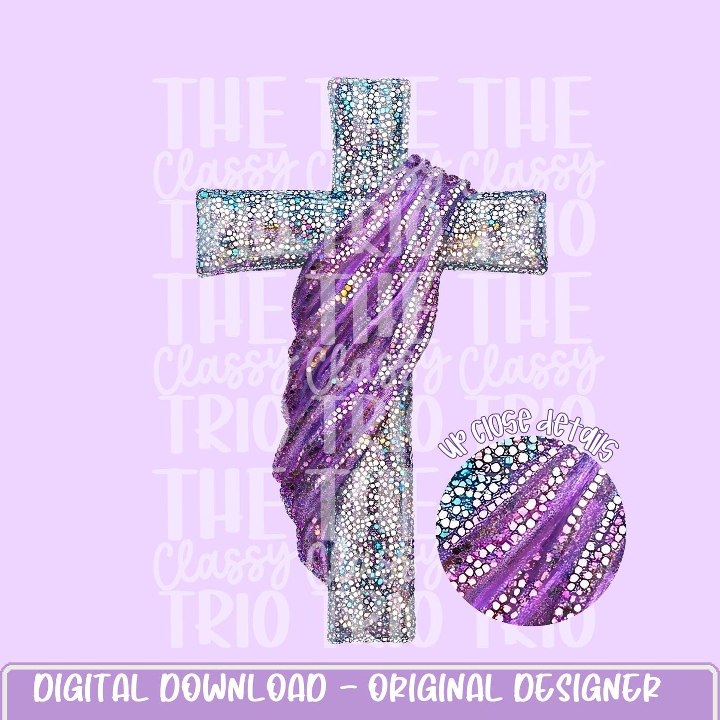 Faux Rhinestone Sequin Cross | Digital Design | PNG | Sublimation | DTF | Religious | Christian Shirt Design | Jesus | Trending
