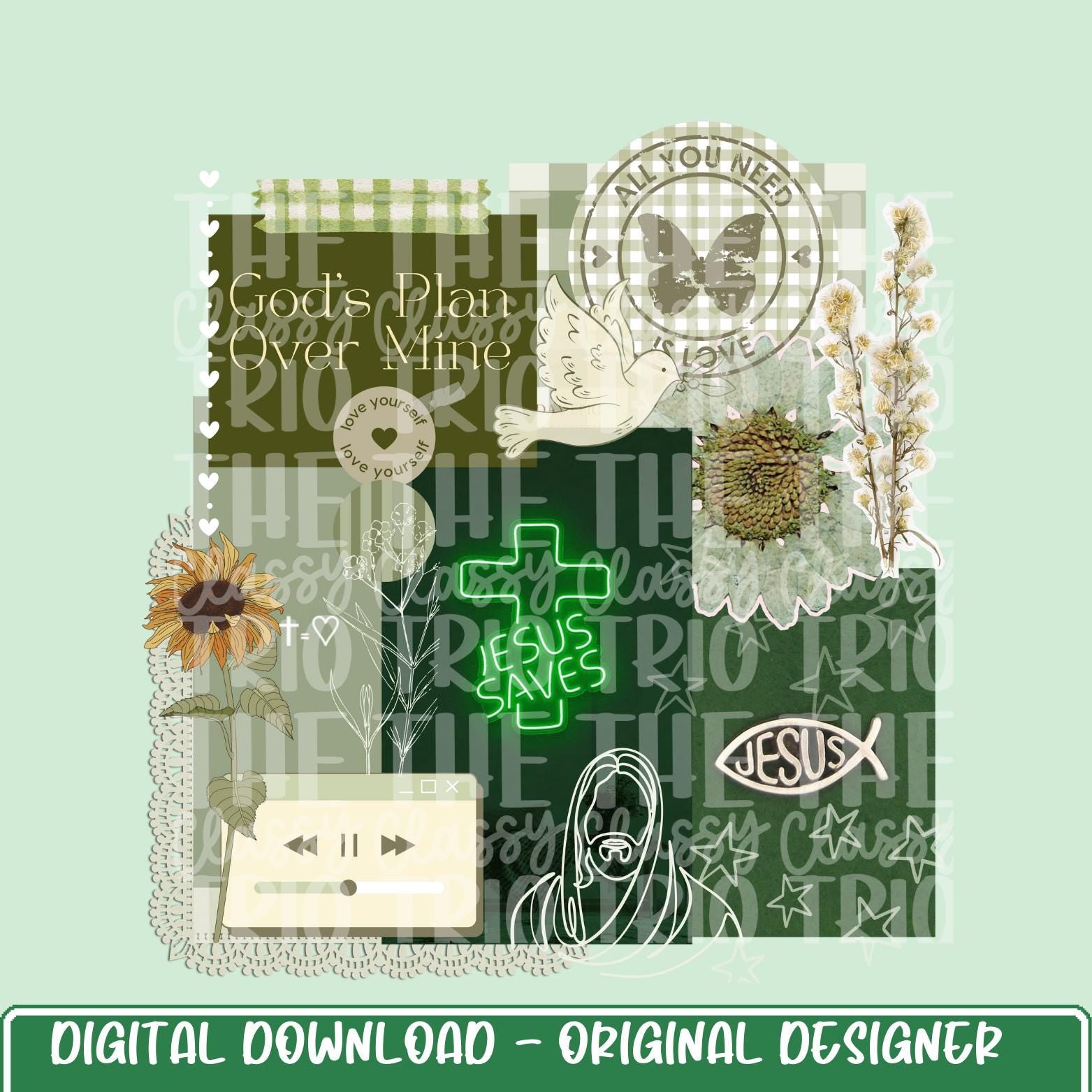 Jesus Bible Themed Collage | Digital Design | PNG | Sublimation Trending | Bible | Kid Adult Shirt Design | Original Creator | Gods Plan