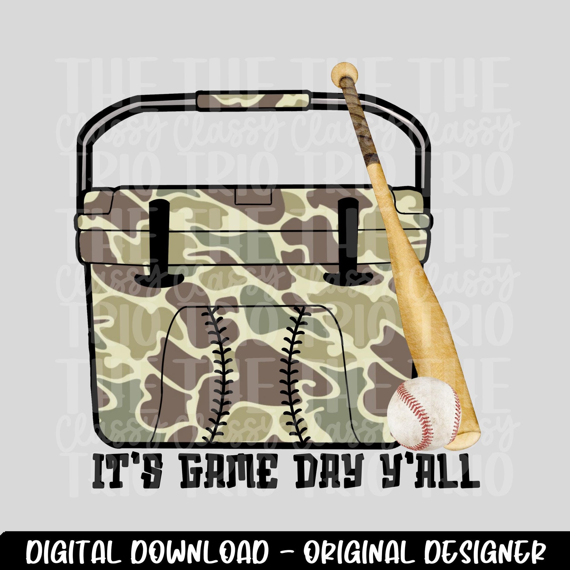 Old School Camo Cooler | It' Game Day Y'all | Football | Baseball | Digital Design | PNG | Popular Trending Spirit Mascot | Shirt