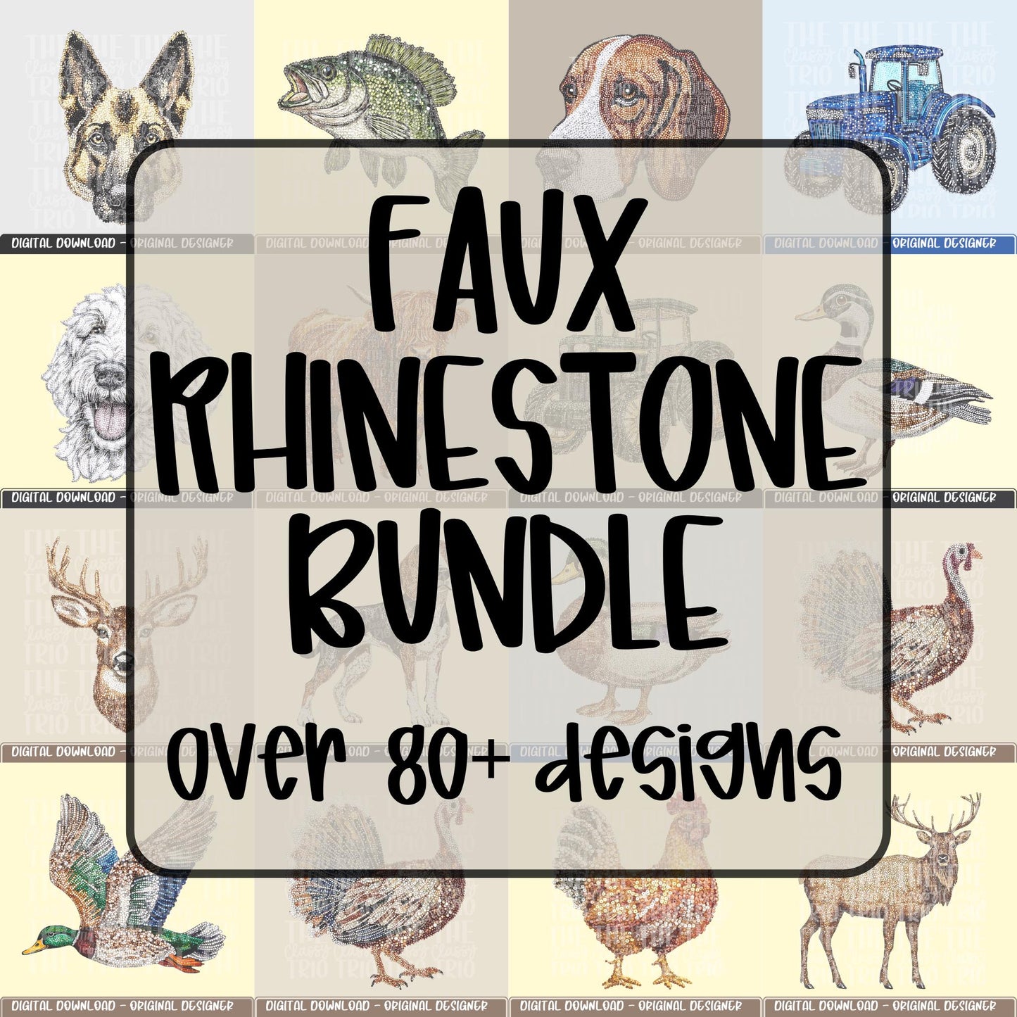 Faux Rhinestone Bundle | Digital Design | PNG | Sublimation | DTF | Animals | Shirt Designs | Country | Trending | Western
