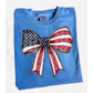 Faux Rhinestone Flag Bow | Digital Design | PNG | Sublimation | DTF | Fourth of July Shirt Design | Dazzle | Trending Coquette | Red White