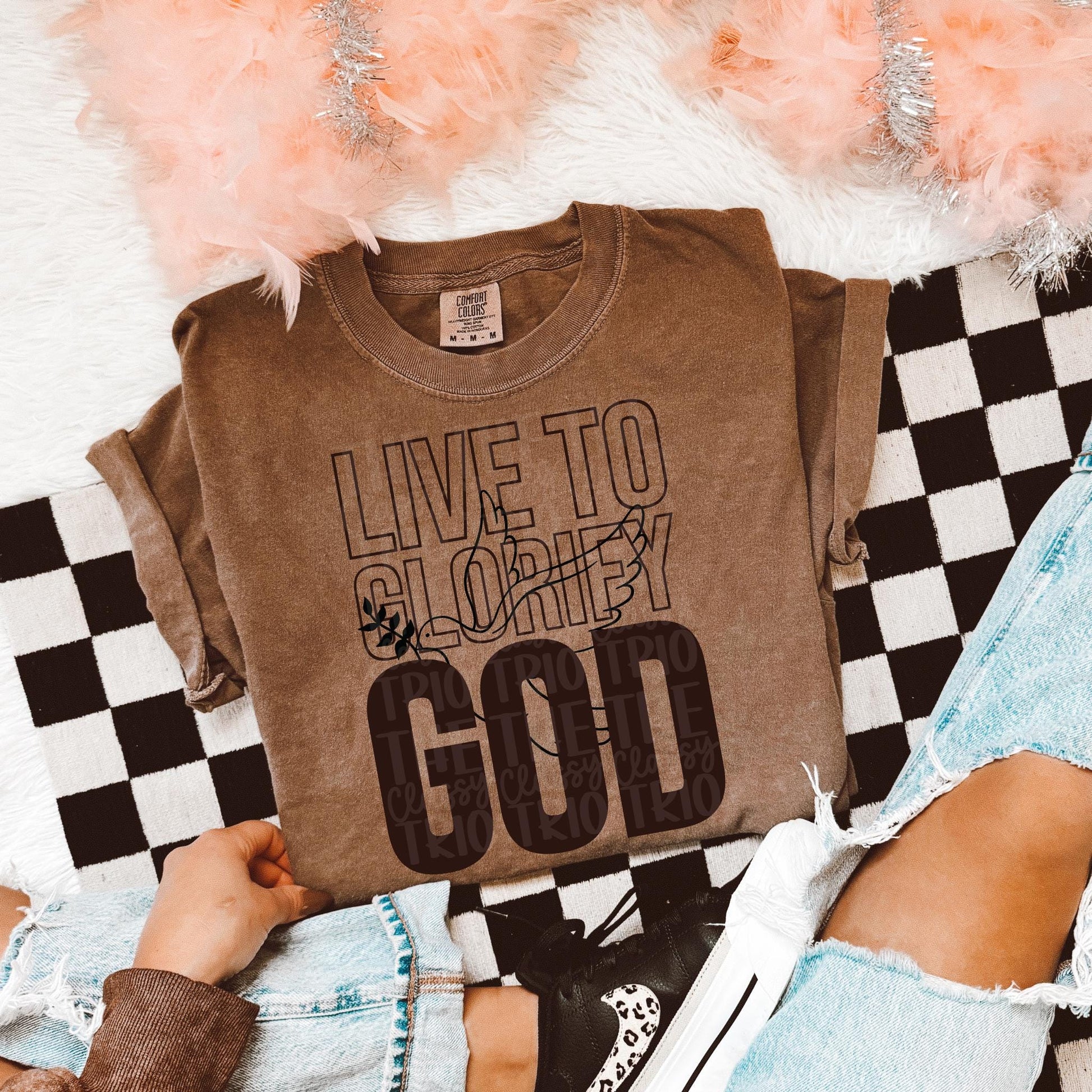 Live To Glorify God | Digital Design | PNG | Sublimation | Religious | Bible Verse | Kid Adult Shirt Design | Original Creator | Neutrals