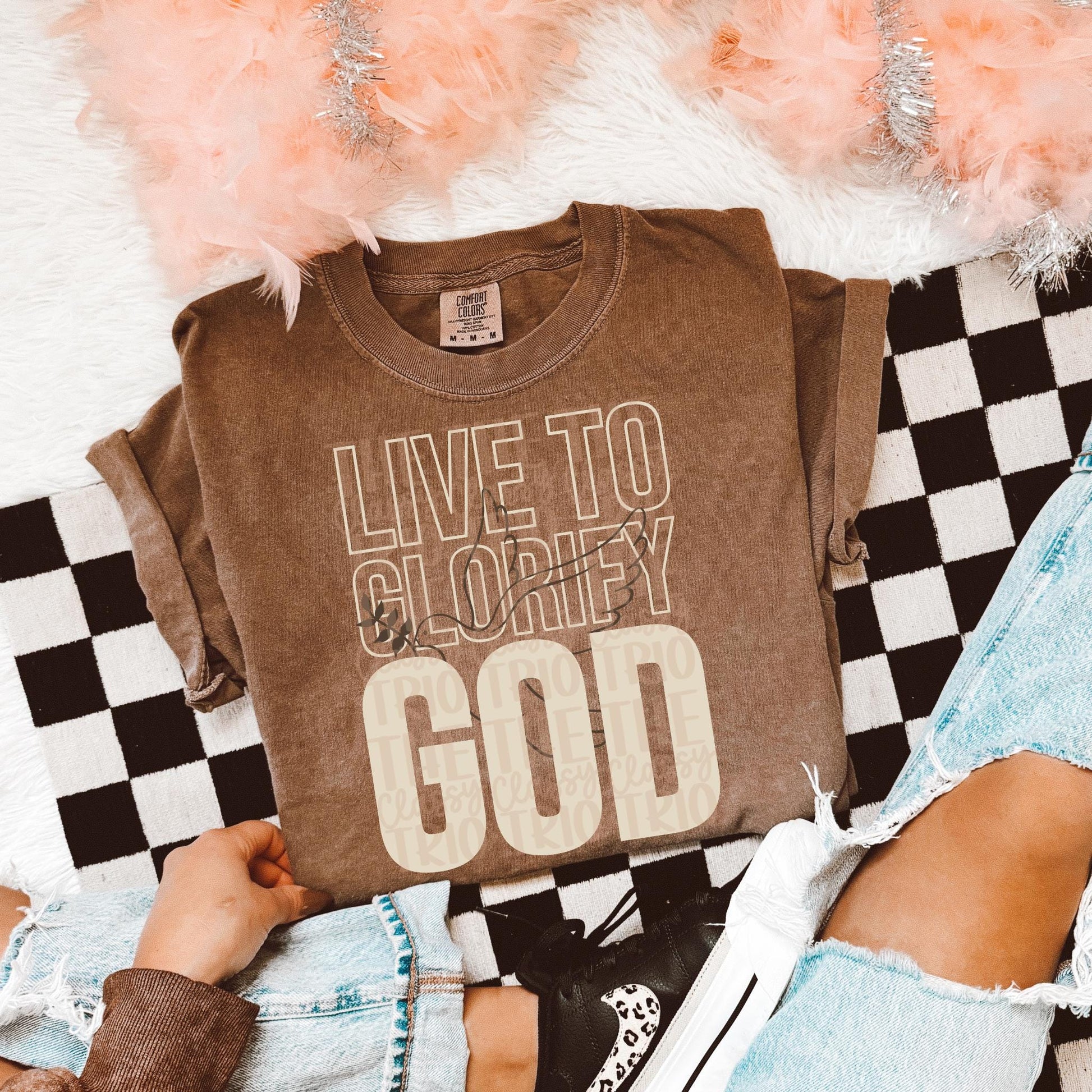 Live To Glorify God | Digital Design | PNG | Sublimation | Religious | Bible Verse | Kid Adult Shirt Design | Original Creator | Neutrals