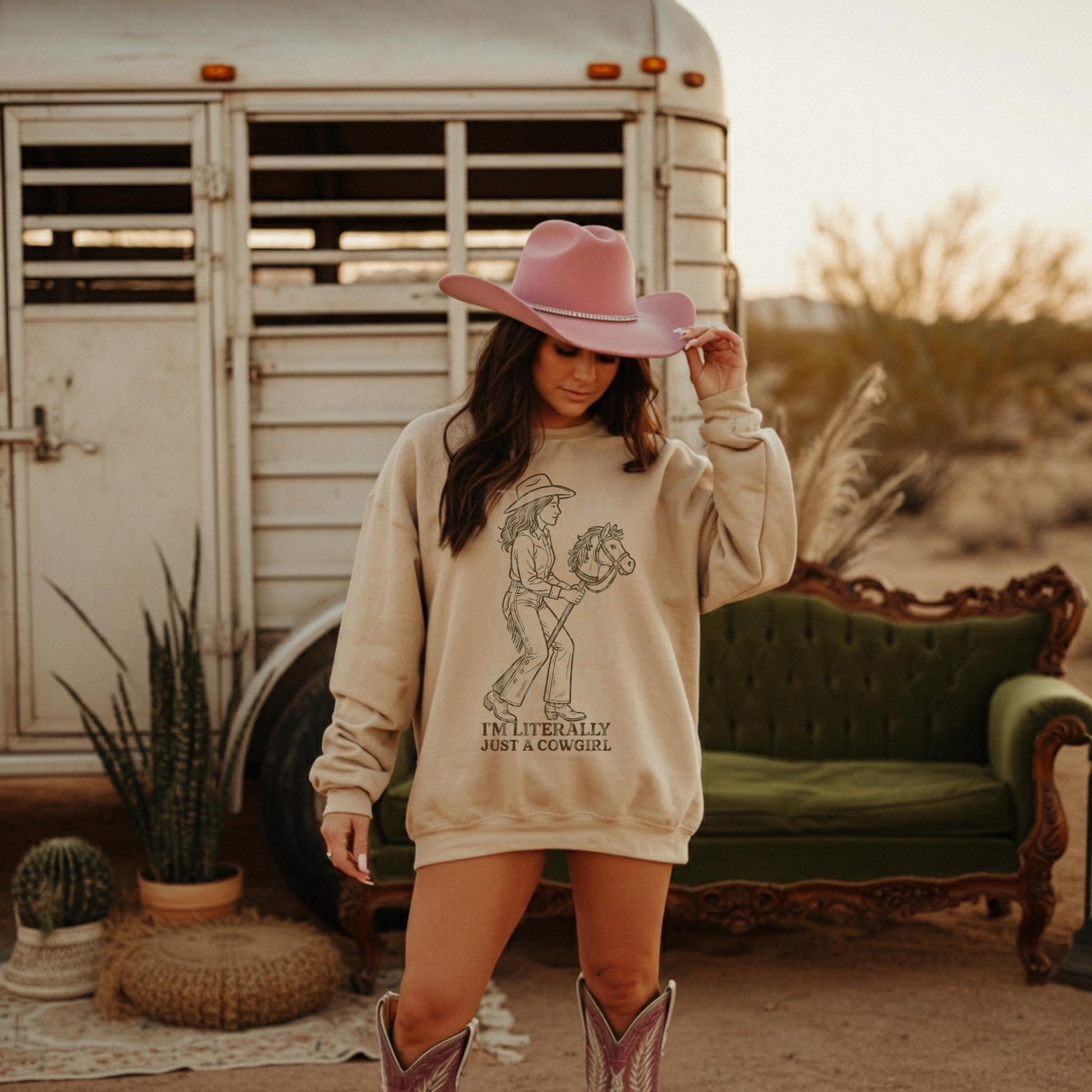I'm Literally Just A Cowgirl | Digital Design | PNG | Sublimation | Y2K | Retro Western | Country Shirt Design | Trend Shirt | Vintage Horse