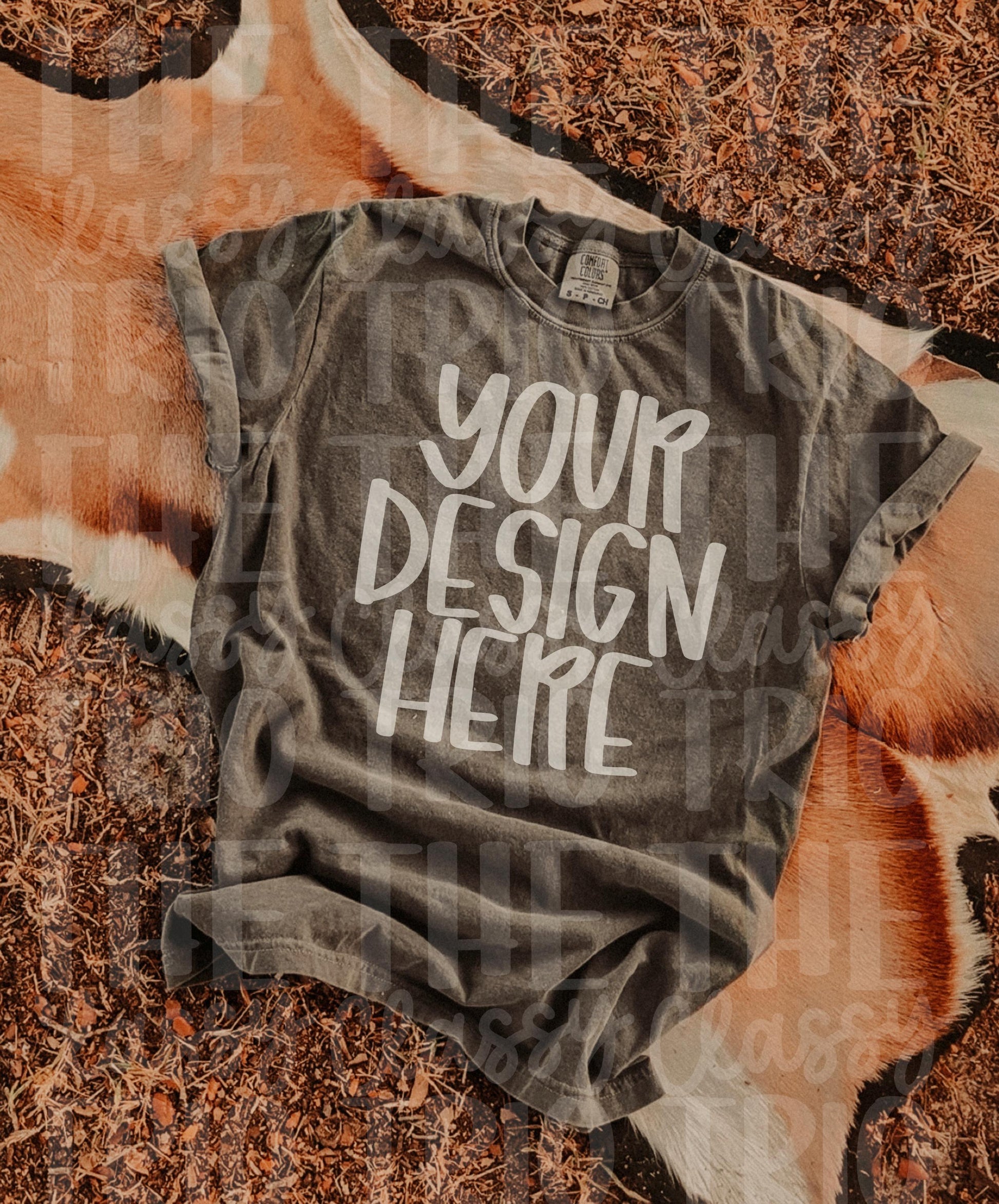 Western Outdoors Aesthetic Rug Mock-ups for Shirts | Flat Lay | Comfort Color | T-Shirt Mock Up | Camo