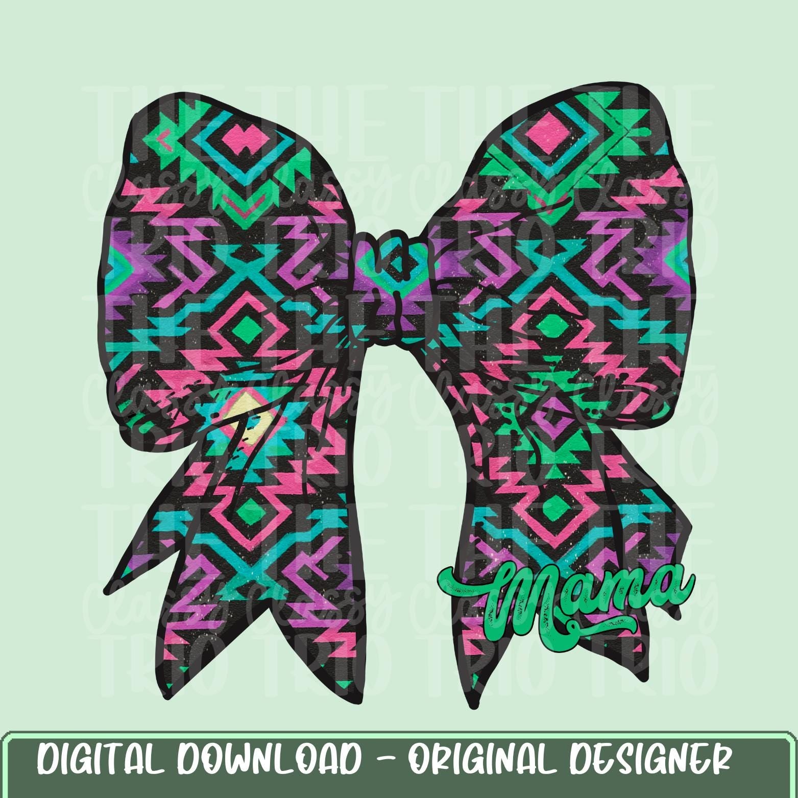 Western Aztec Mama Bow | Digital Design | PNG | Sublimation | Coquette | Retro Western | Country Shirt Design | Trending | Vintage | Azteca