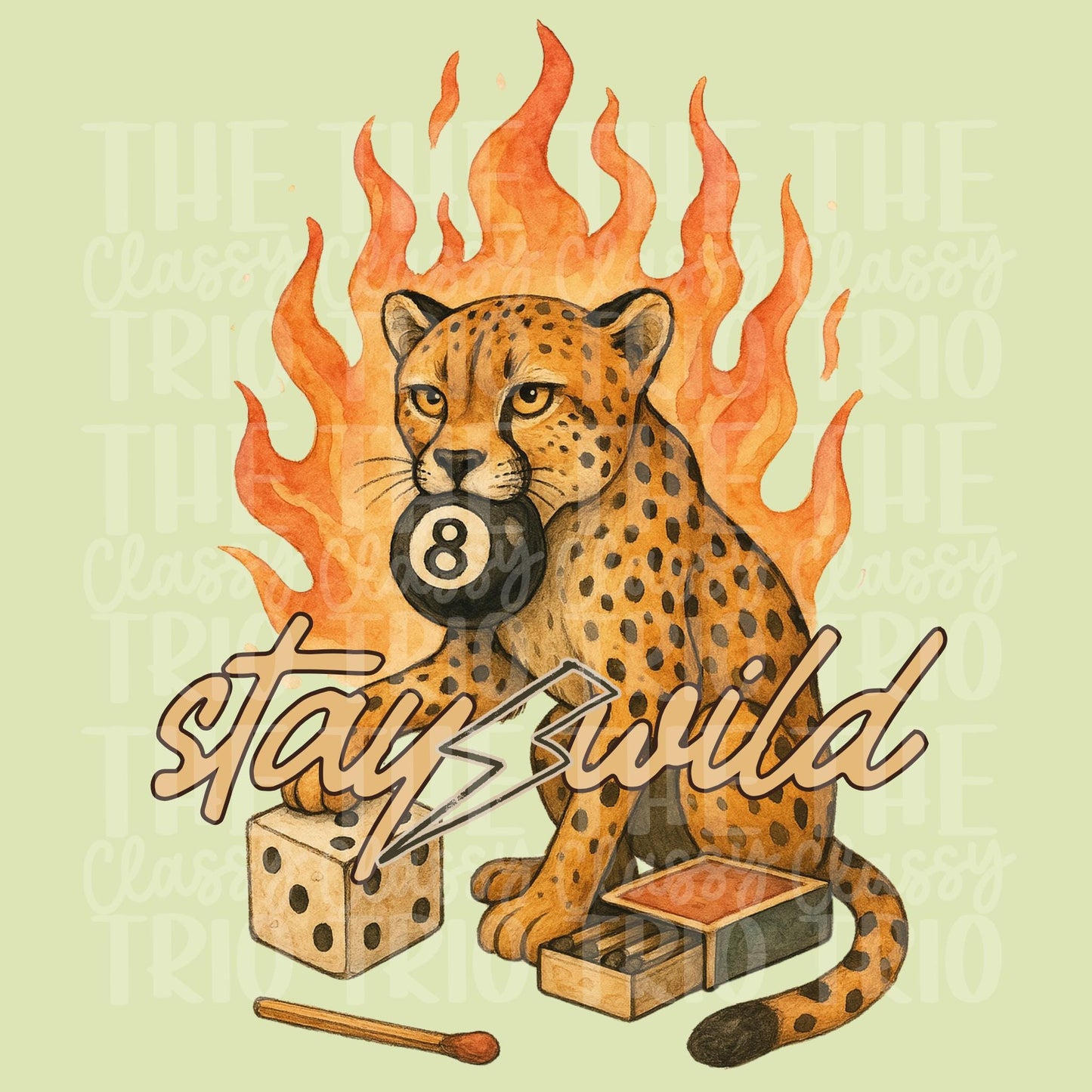 Stay Wild Flame Cheetah | Digital Design | PNG | Sublimation | Y2K | Retro Western | Country Shirt Design | Trend Shirt | Vintage | Dice