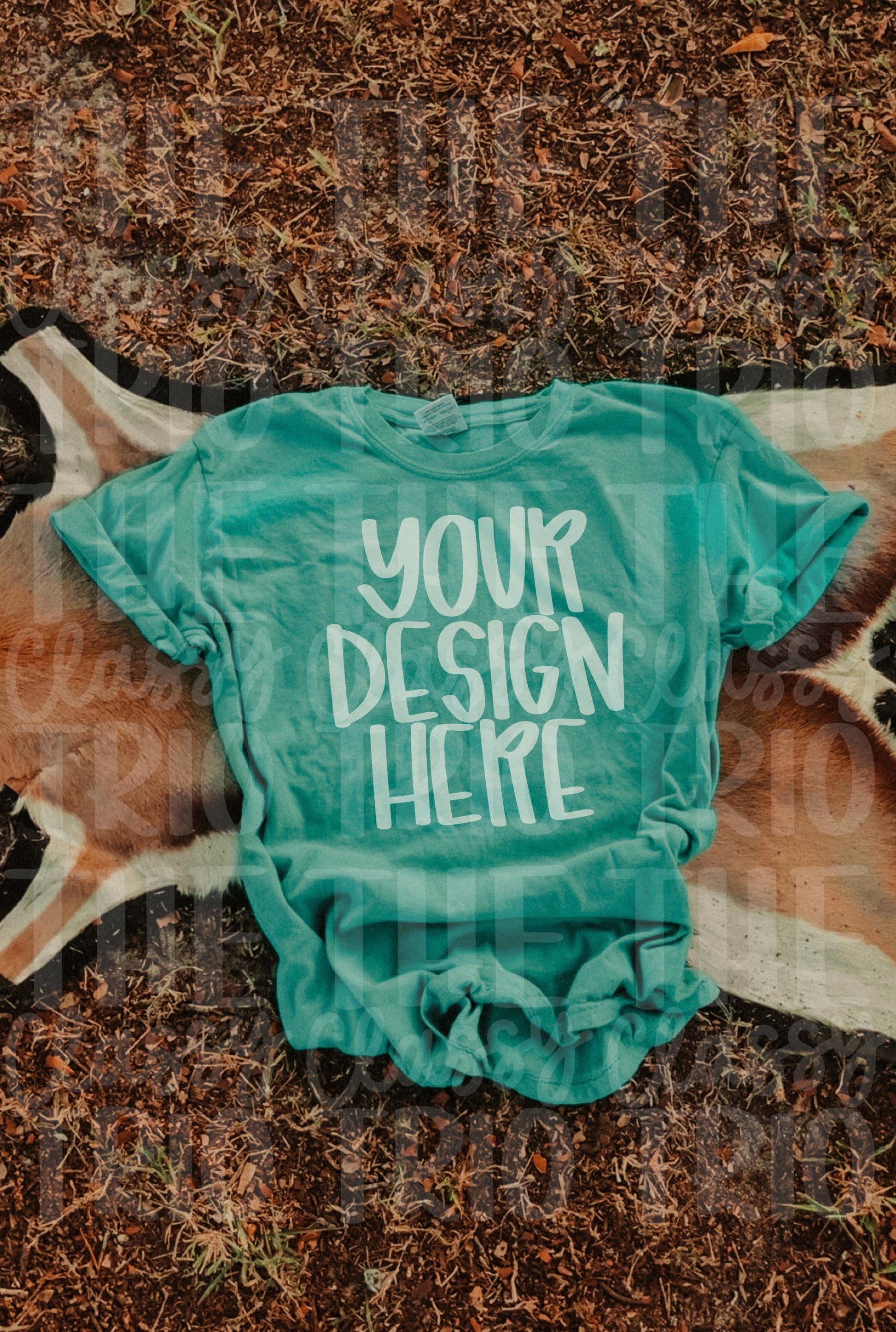 Western Outdoors Aesthetic Rug Mock-ups for Shirts | Flat Lay | Comfort Color | T-Shirt Mock Up | Camo