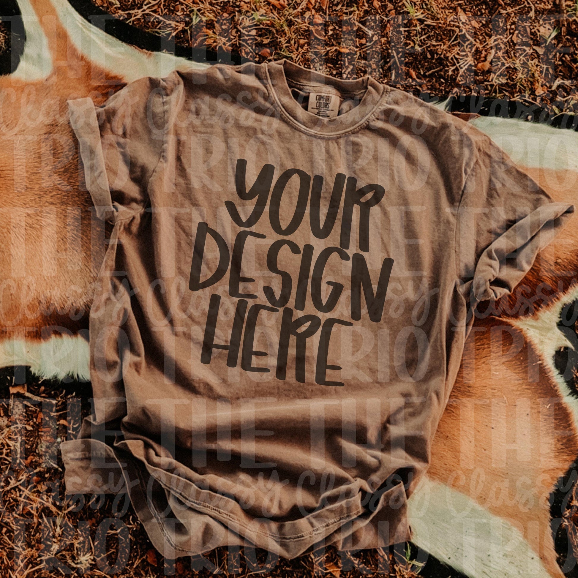 Western Outdoors Aesthetic Rug Mock-ups for Shirts | Flat Lay | Comfort Color | T-Shirt Mock Up | Camo