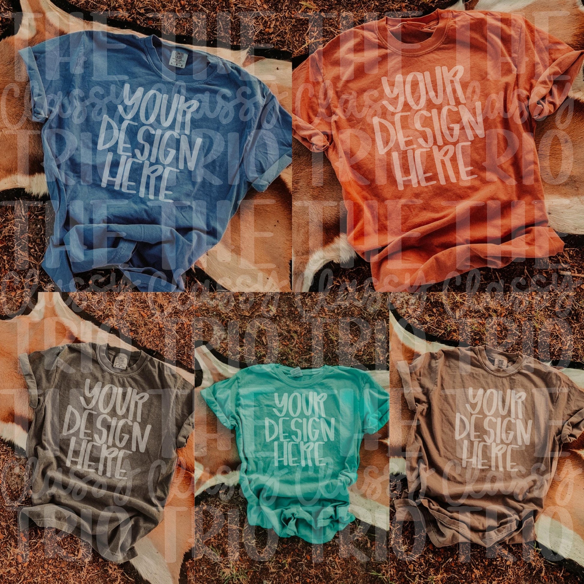 Western Outdoors Aesthetic Rug Mock-ups for Shirts | Flat Lay | Comfort Color | T-Shirt Mock Up | Camo