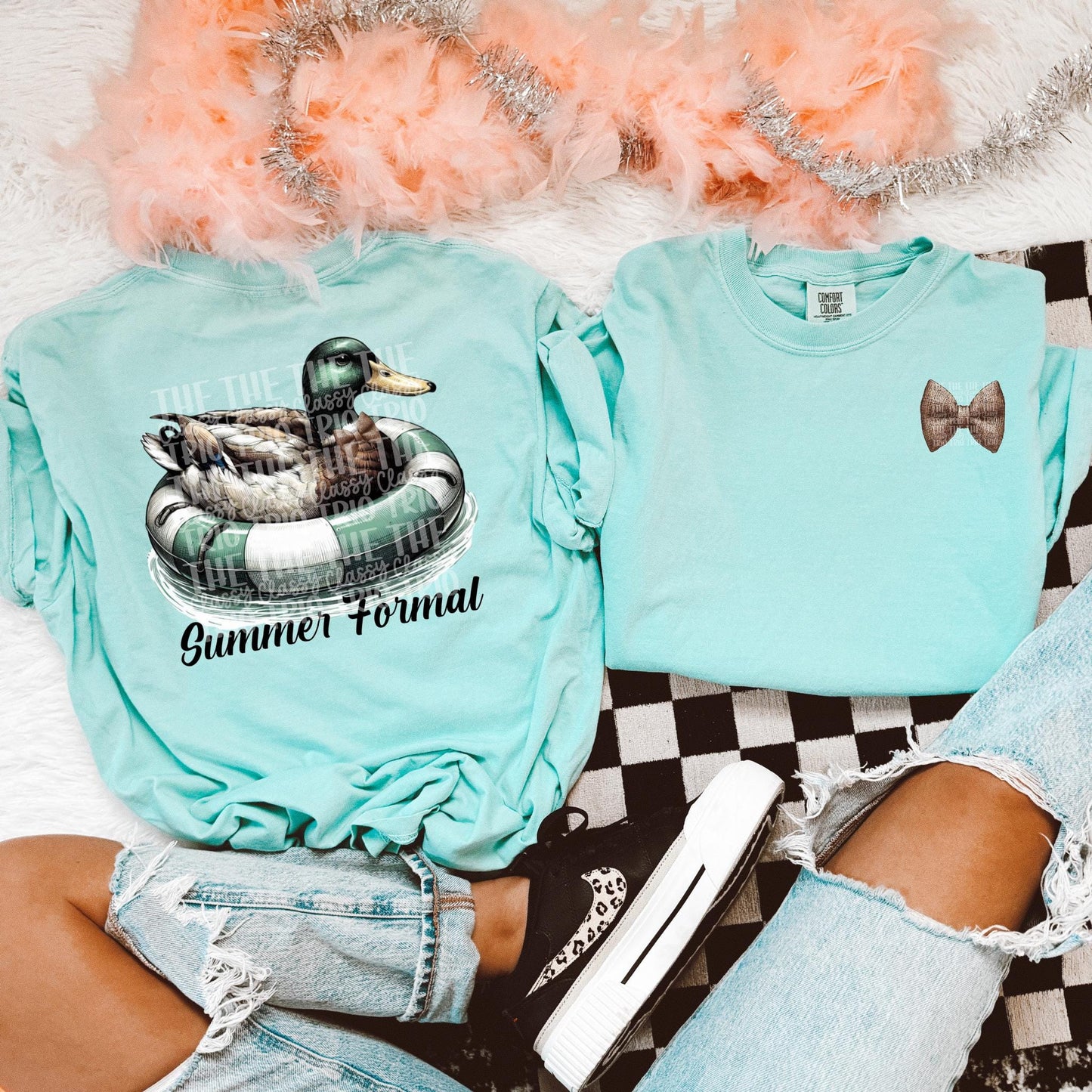 Summer Formal Mallard Duck | Digital Design | PNG | Sublimation | Pool Float Bow | Vintage | Kid Adult Shirt Design | Original Creator