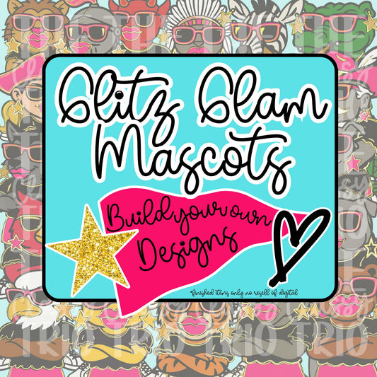 Glitz Glam Mascot PNG Bundle | Faux Glitter, Shirt Designs (Digital Design)