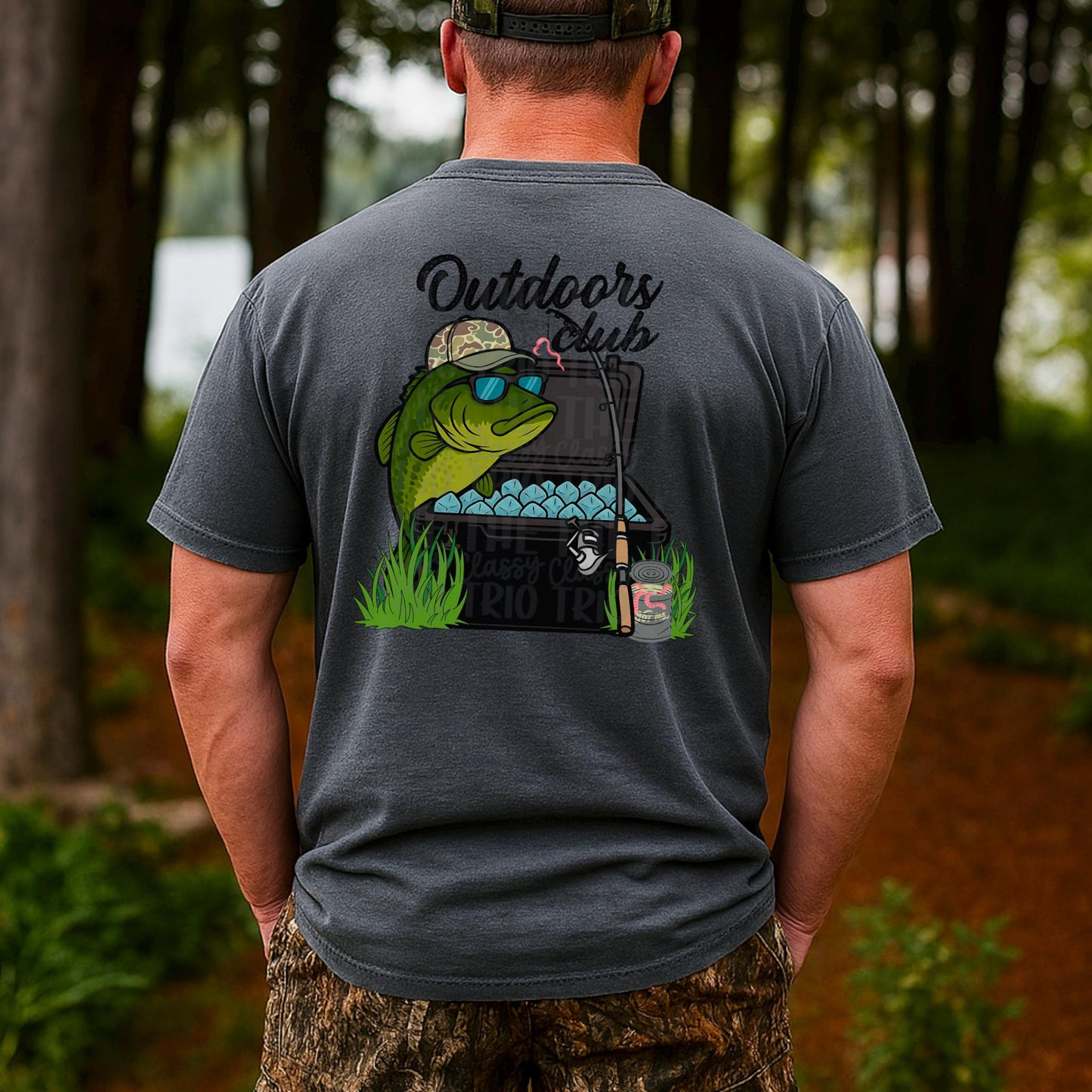 Outdoors Club Bass Fish | Digital Design | PNG | Sublimation | Agriculture | Hunting Fishing | Country Shirt Design | Men Design | Original