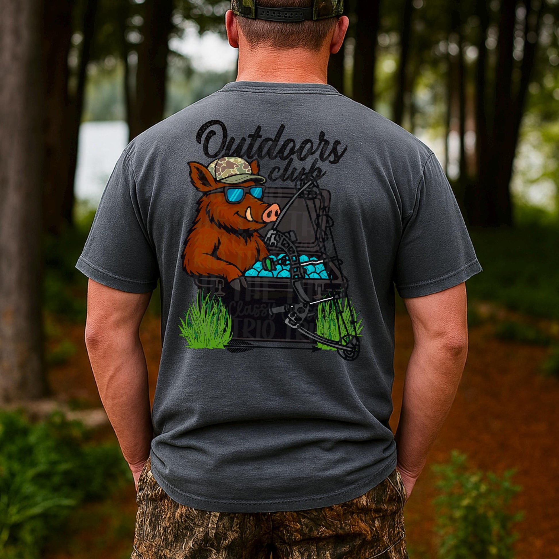 Outdoors Club Hog Boar | Digital Design | PNG | Sublimation | Agriculture | Hunting | Country Shirt Design | Men Design and Women | Original