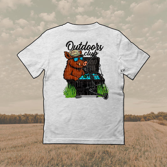 Outdoors Club Hog Boar | Digital Design | PNG | Sublimation | Agriculture | Hunting | Country Shirt Design | Men Design and Women | Original