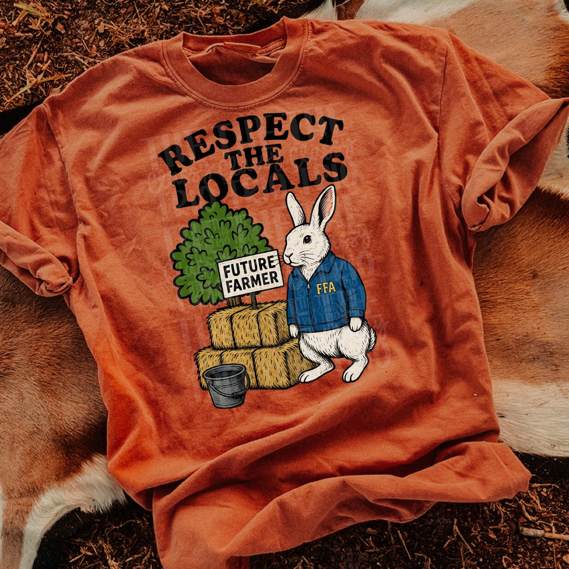 Agriculture Respect the Locals FFA | Digital Design | PNG | Sublimation | Trending | Shirt Design | Original Design | Rabbit | Farming |
