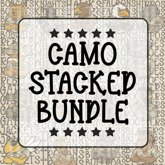 Camo Mascot Team PNG Bundle | Sublimation Designs (Digital Download)