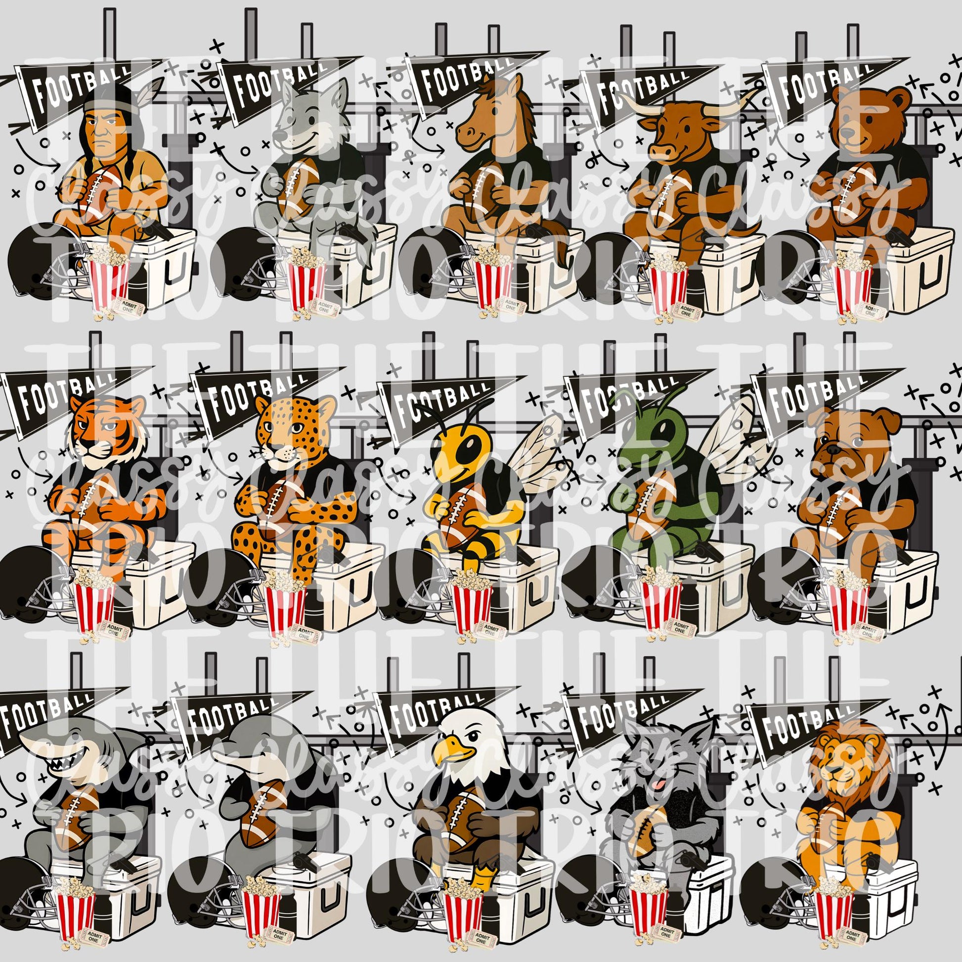 Football Doodle Bundle | Digital Design | PNG | Sublimation | DTF | School Team | Shirt Designs | Trending | Mascots | Original Creator