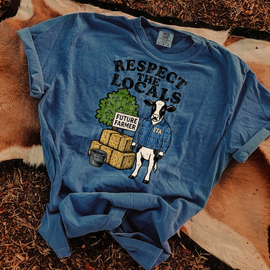 Agriculture Respect the Locals FFA | Digital Design | PNG | Sublimation | Trending | Shirt Design | Original Design | Cow | Farming | Farmer