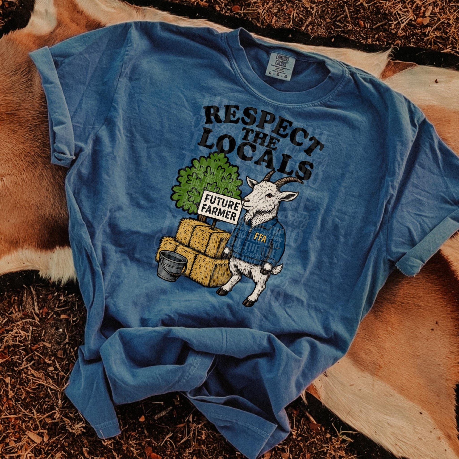 Agriculture Respect the Locals FFA | Digital Design | PNG | Sublimation | Trending | Shirt Design | Original Design | Billy Goat | Farming |