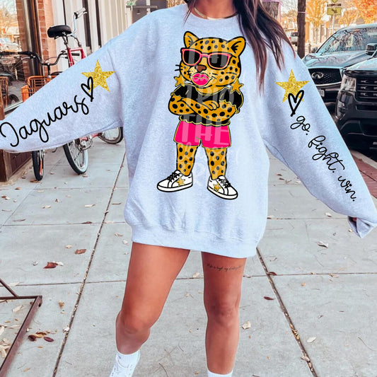 Jaguars Glitz Glam PNG: Team Mascot Design (Digital Download)