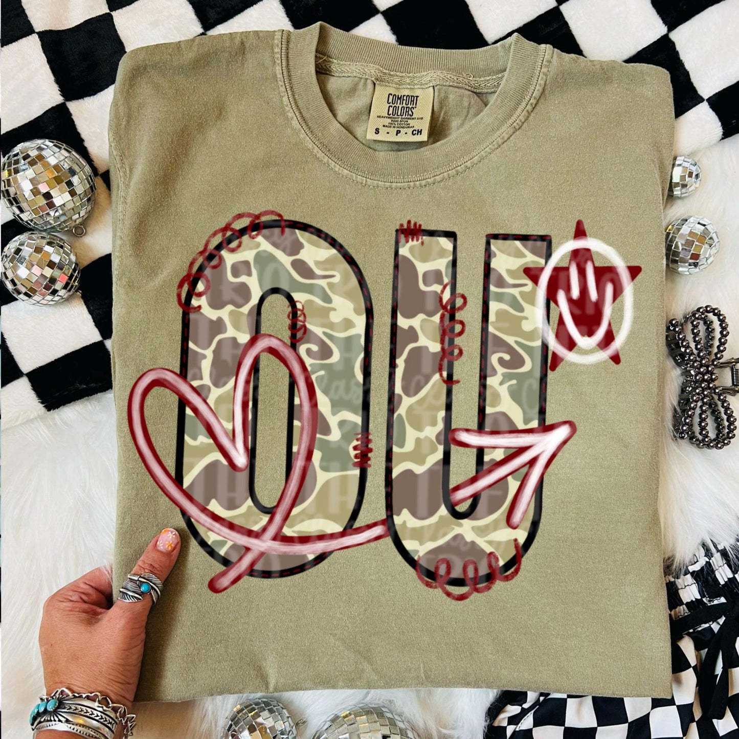 Oklahoma Camo State Doodle: Digital PNG Design (Digital Download)
