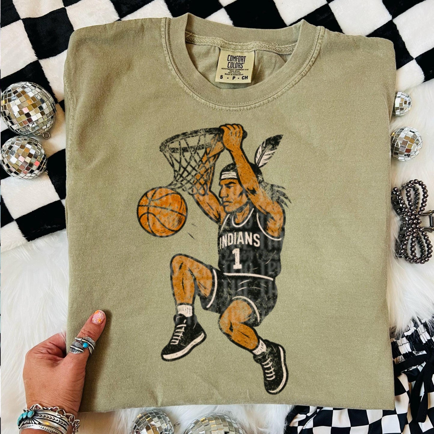Indians Basketball Grudge: Retro Mascot Design PNG (Digital Download)