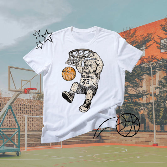 Bulldogs Basketball Distressed Design: Retro PNG Graphic (Digital Download)