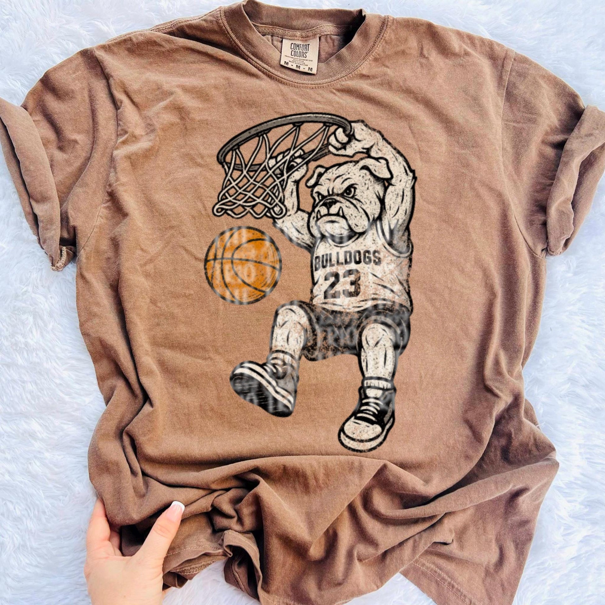 Bulldogs Basketball Distressed Design: Retro PNG Graphic (Digital Download)