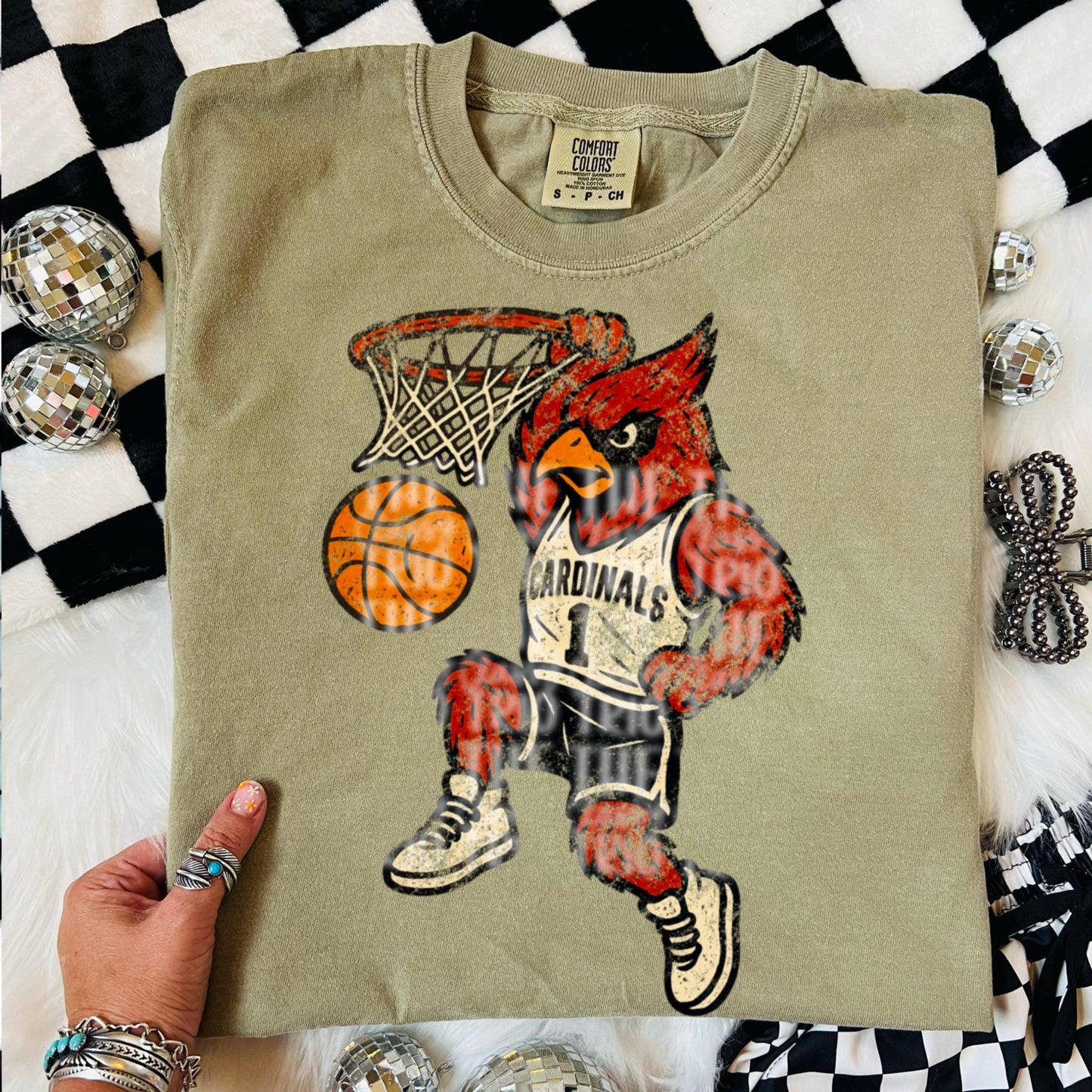 Cardinals Basketball Grudge | Digital Design | PNG | Original Designer | Retro Shirt Design Trend | Vintage Chalk Distressed | School Mascot