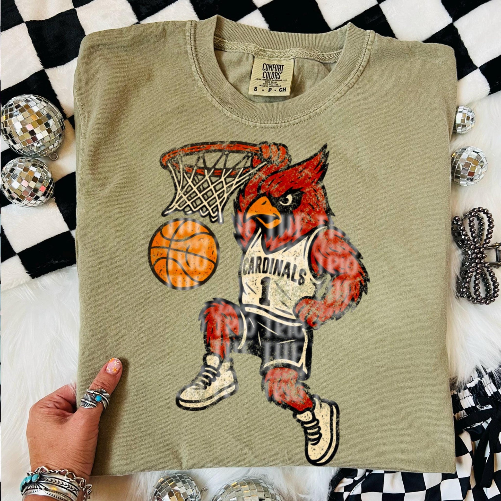 Cardinals Basketball Grudge | Digital Design | PNG | Original Designer | Retro Shirt Design Trend | Vintage Chalk Distressed | School Mascot