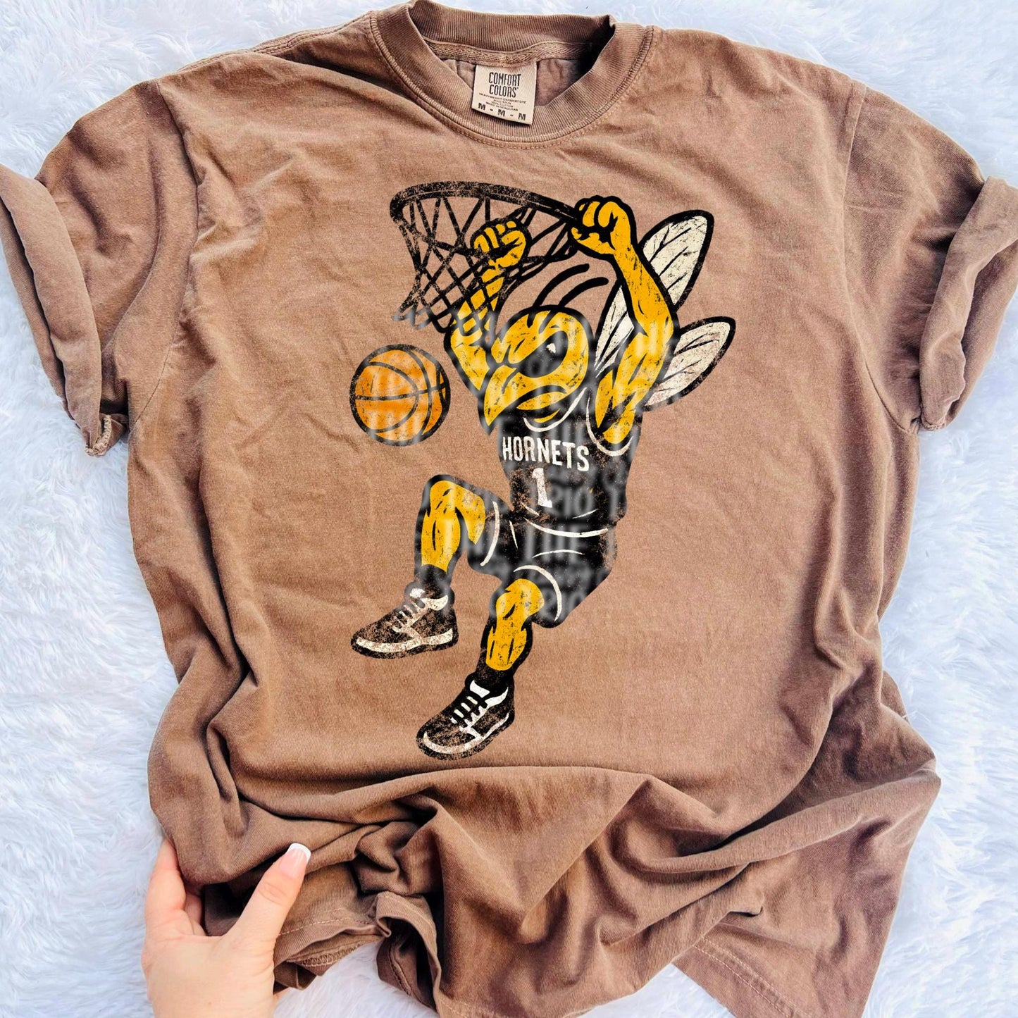 Hornets Basketball Grudge | Digital Design | PNG | Original Designer | Retro Shirt Design Trend | Vintage Chalk Distressed | School Mascot