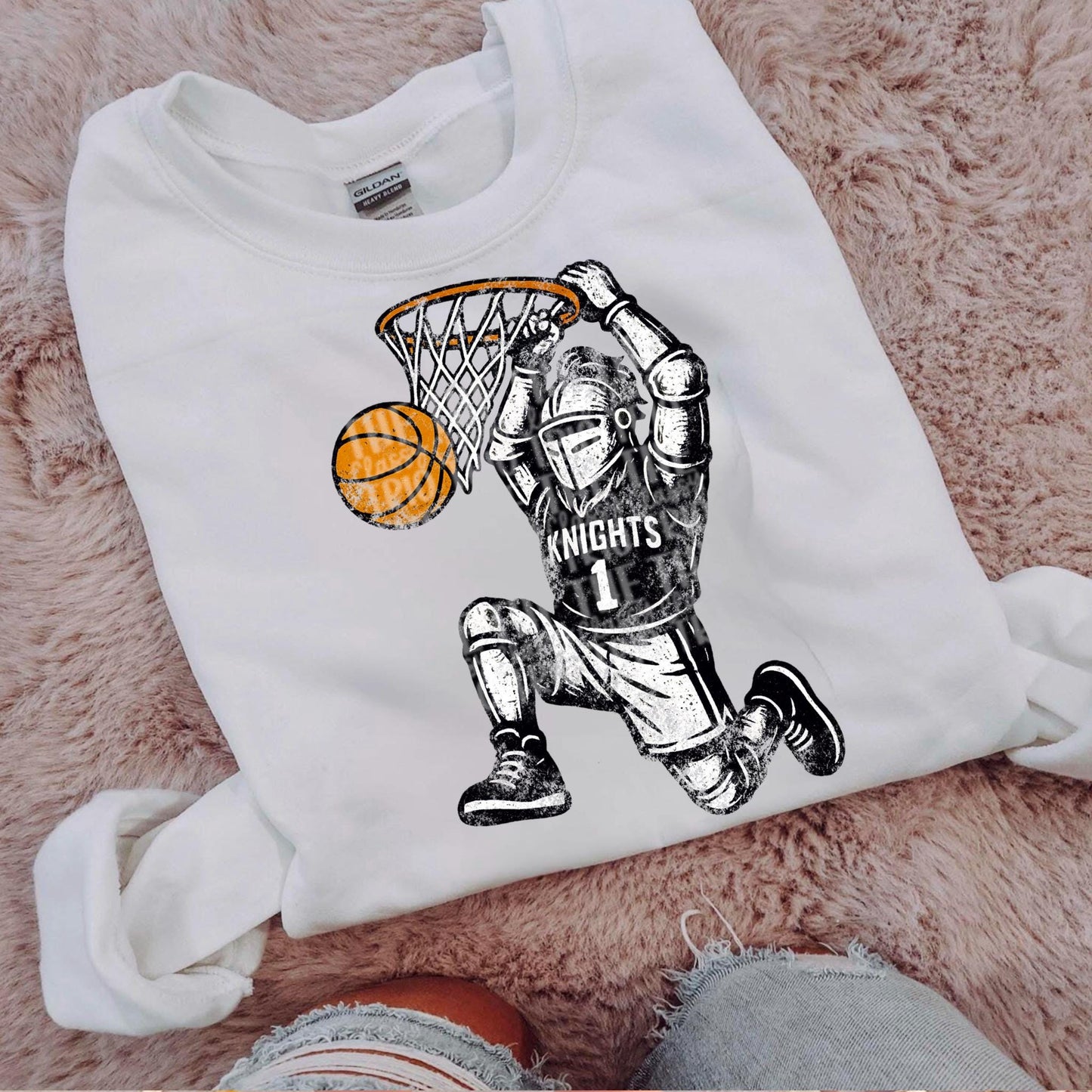 Knights Basketball Grudge | Digital Design | PNG | Original Designer | Shirt Design Trend | Vintage Chalk Distressed | School Mascot