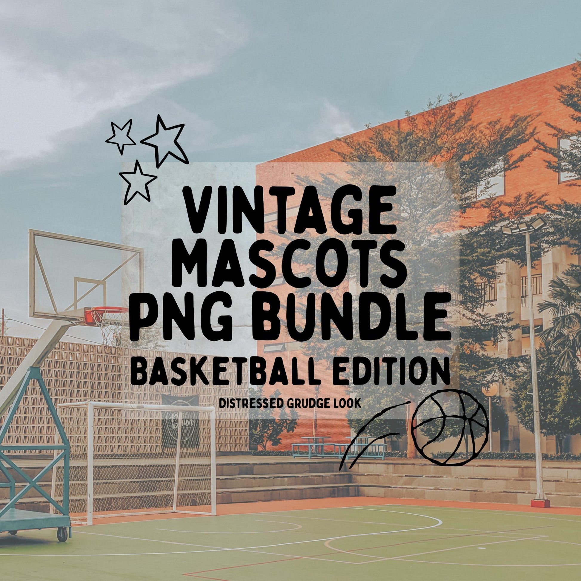 Vintage Basketball Bundle | Digital PNG | Sublimation | DTF | School Sports Team | Shirt Designs | Trending | Mascots | Original Creator