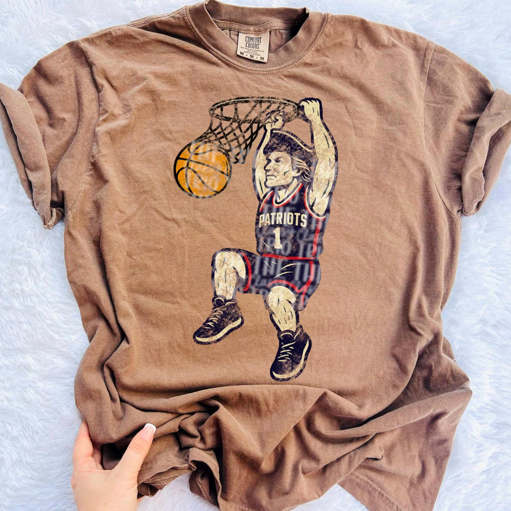 Patriots Basketball Grudge | Digital Design | PNG | Original Designer | Shirt Design Trend | Vintage Navy Red Distressed | School Mascot