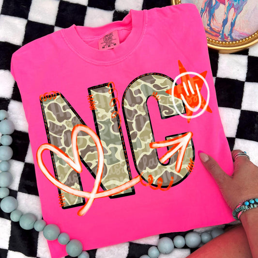 Camo North Carolina State Doodle: PNG Digital Design (Sublimation)