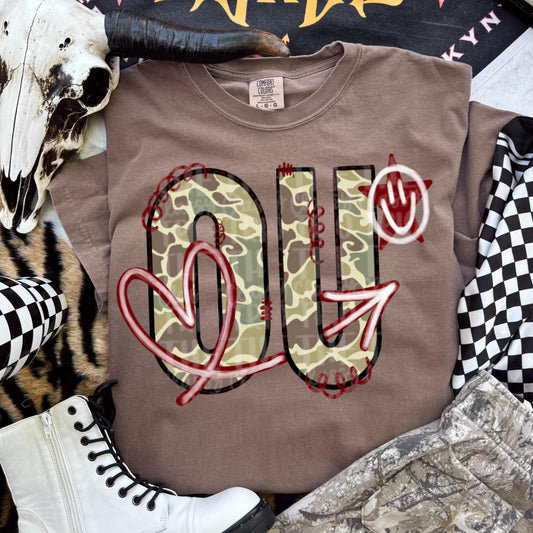 Oklahoma Camo State Doodle: Digital PNG Design (Digital Download)