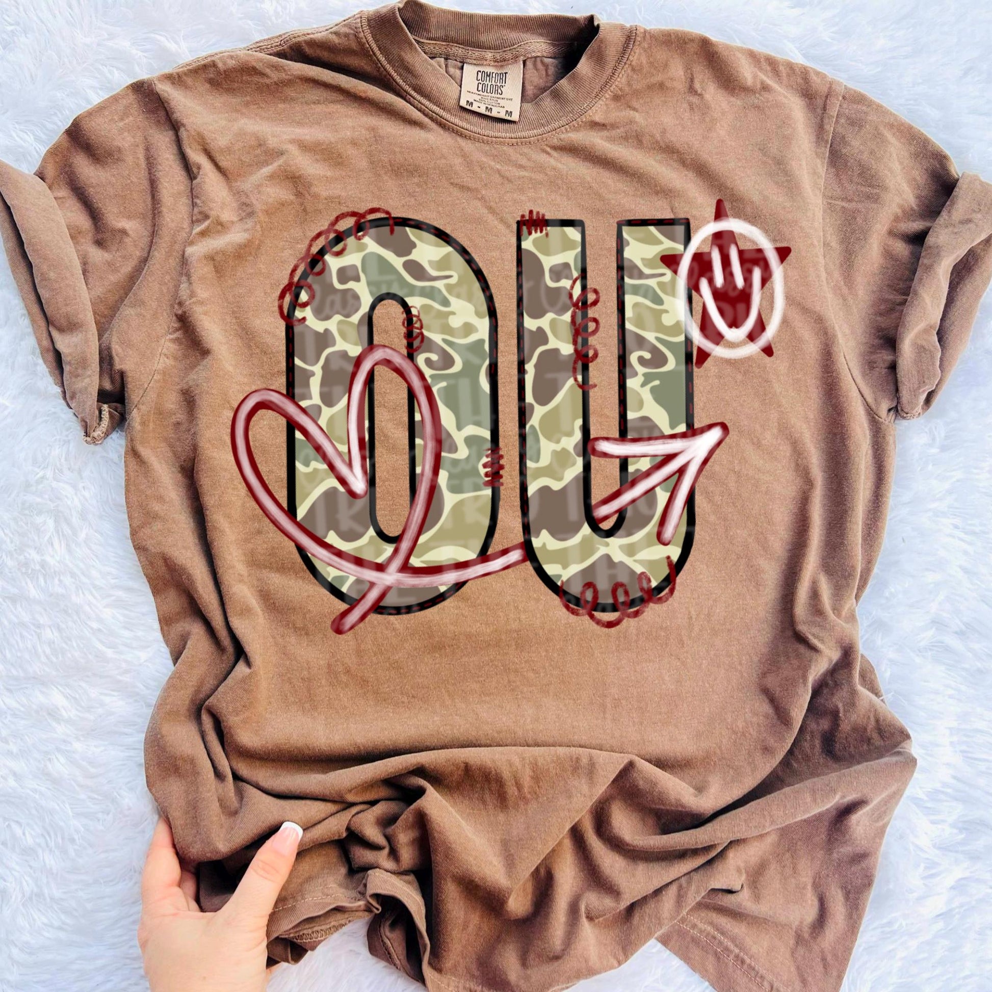 Oklahoma Camo State Doodle: Digital PNG Design (Digital Download)