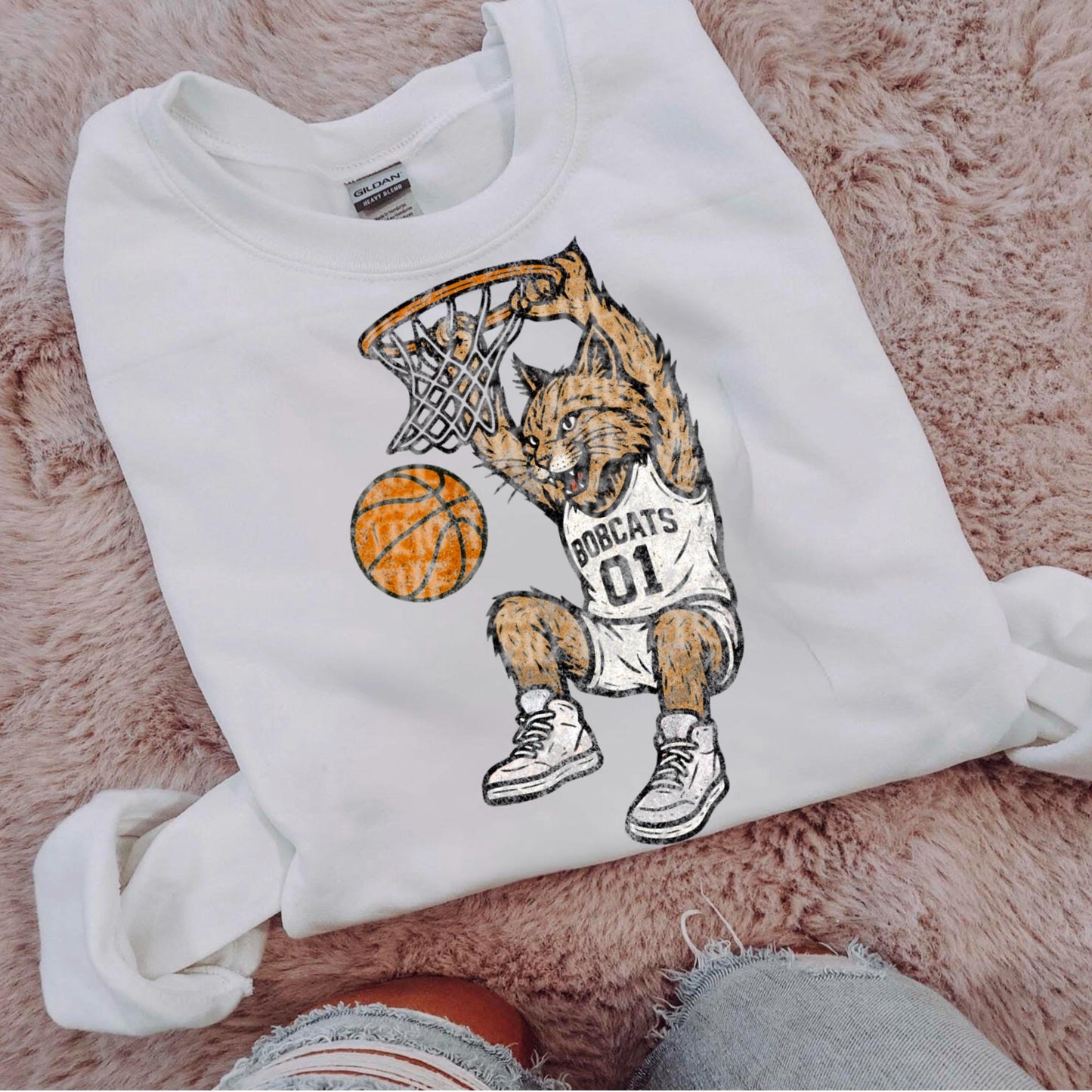 Bobcats Basketball Design: Retro Mascot PNG (Digital Download)