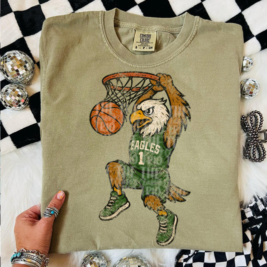 Eagles Basketball Grudge: Distressed Mascot PNG Design (Digital Download)