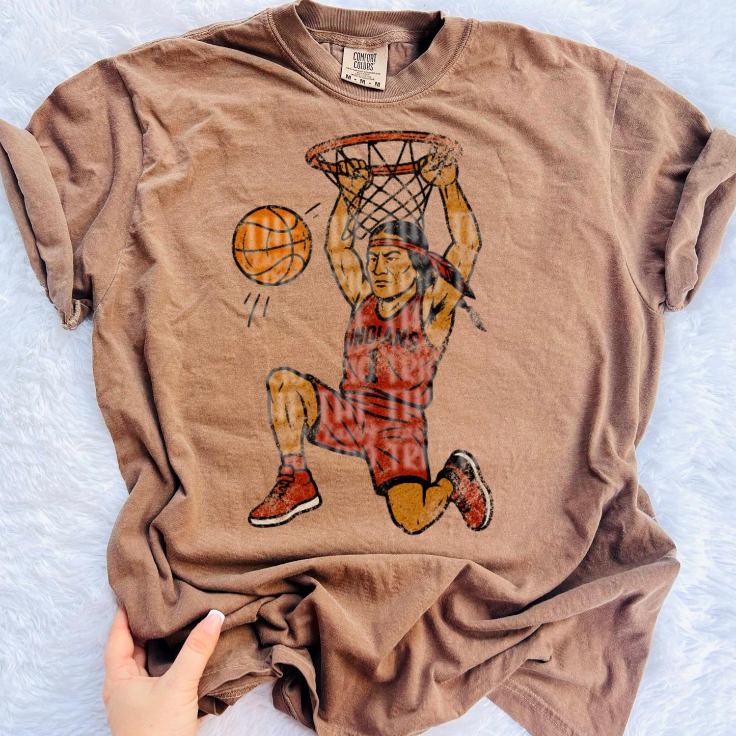 Indians Basketball Grudge Design: Vintage Chalk Mascot (PNG Digital Download)