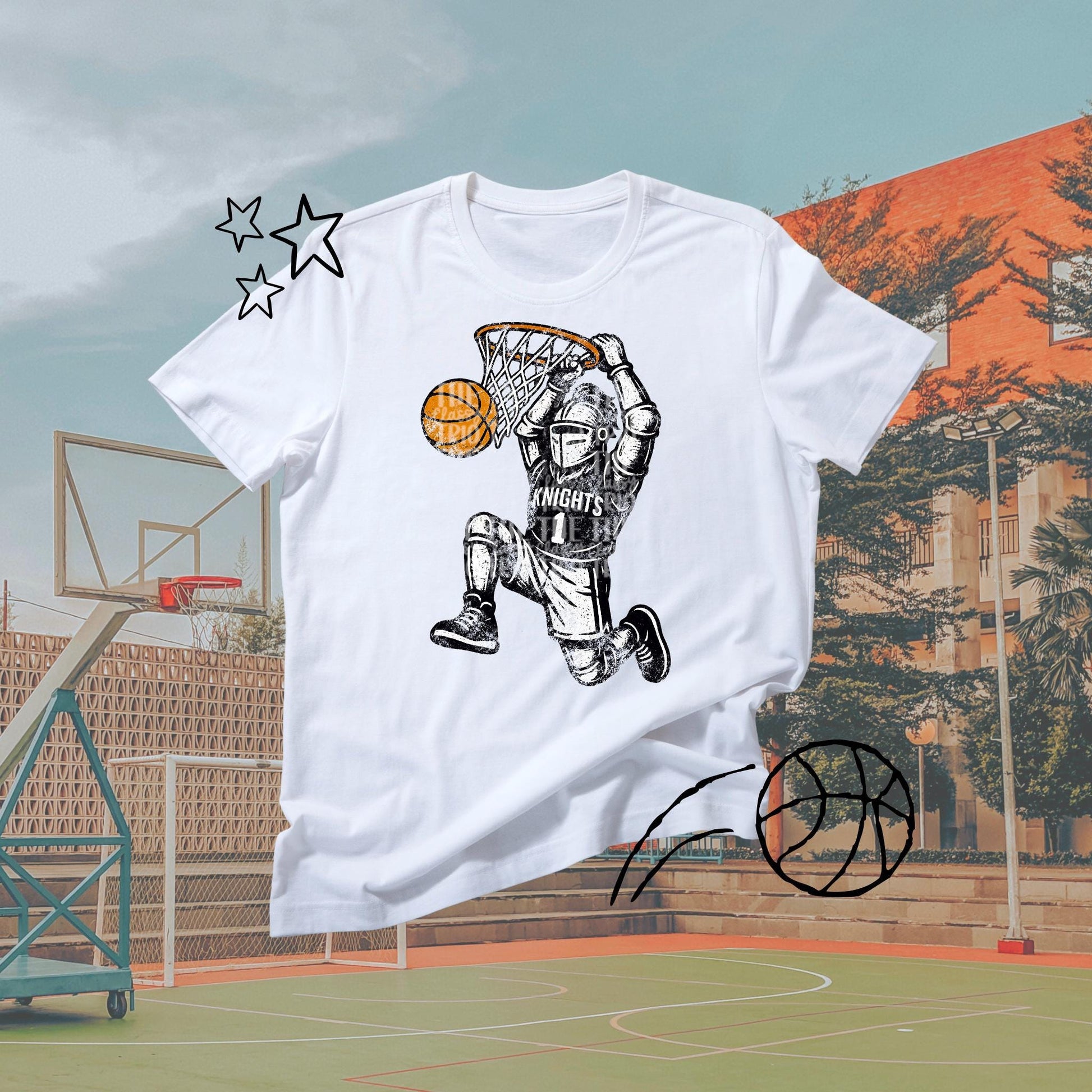 Knights Basketball Grudge | Digital Design | PNG | Original Designer | Shirt Design Trend | Vintage Chalk Distressed | School Mascot