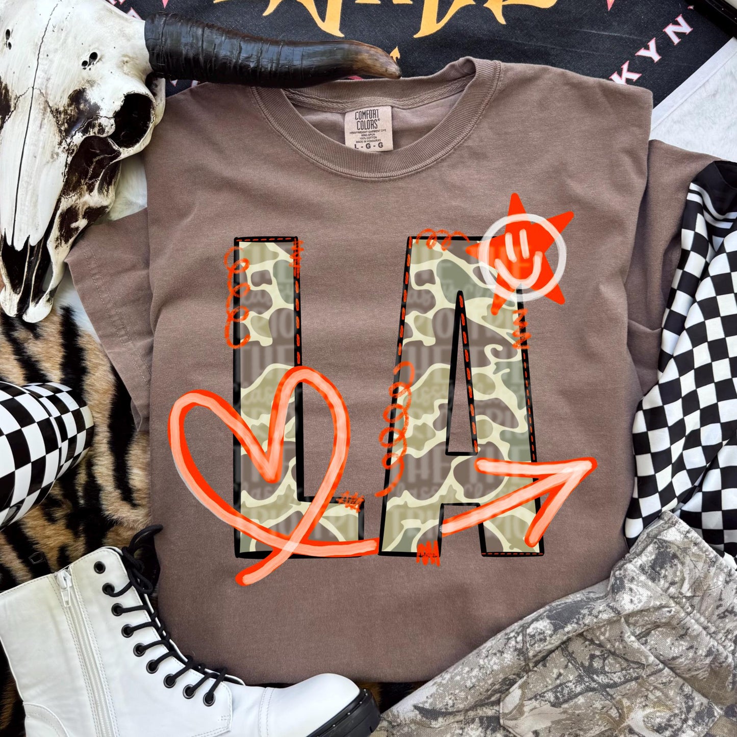 Old Camo State LA Doodle | Digital Design | PNG | Sublimation | Camouflage Louisiana Shirt Design | Camo State | Original Designer